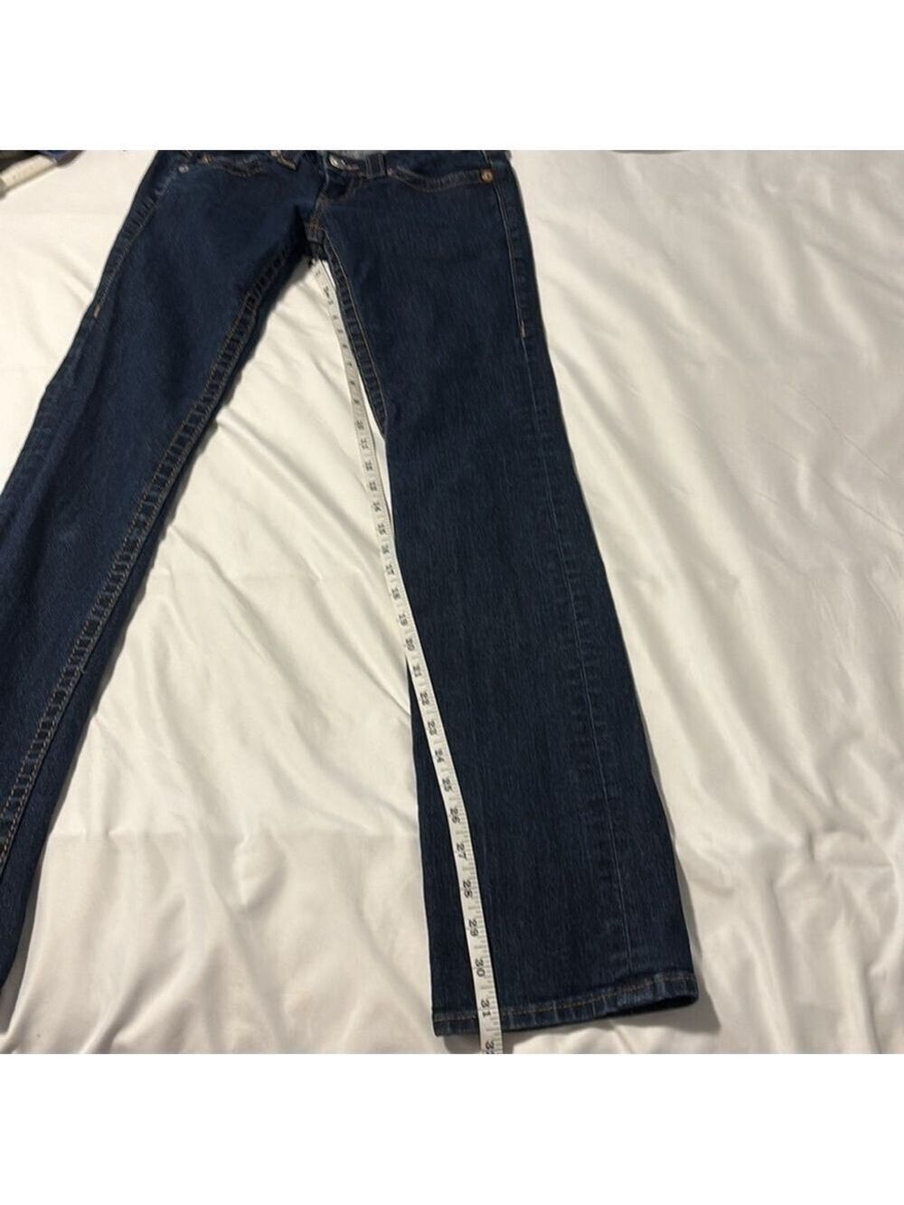 True religion straight leg jeans low rise cotton blend dark blue 5 pockets sz 26 - Picture 12 of 14